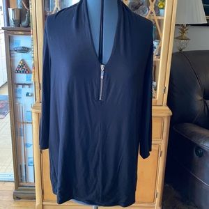 Super soft Sexy Black zip up Rayon/Spandex 0X